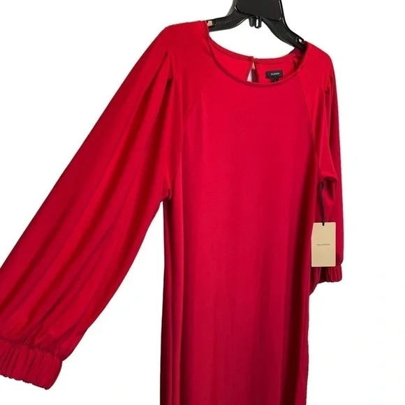 Halogen Flowy Shift Dress in Red Chili Small New - Picture 3 of 8